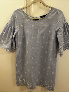 Sanctuary Baby Blue Eyelet Mini Dress — Size XS